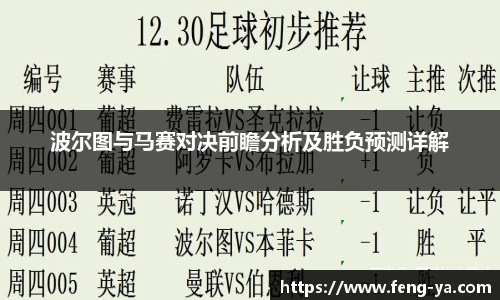 波尔图与马赛对决前瞻分析及胜负预测详解